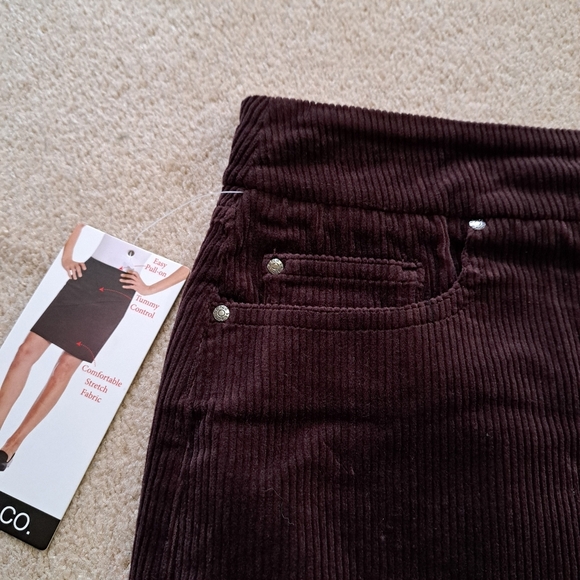 S.C. & Co. Corduroy Skirt Women's Size 14 Pull On Deep Burgandy Cord Skirt - Picture 3 of 8